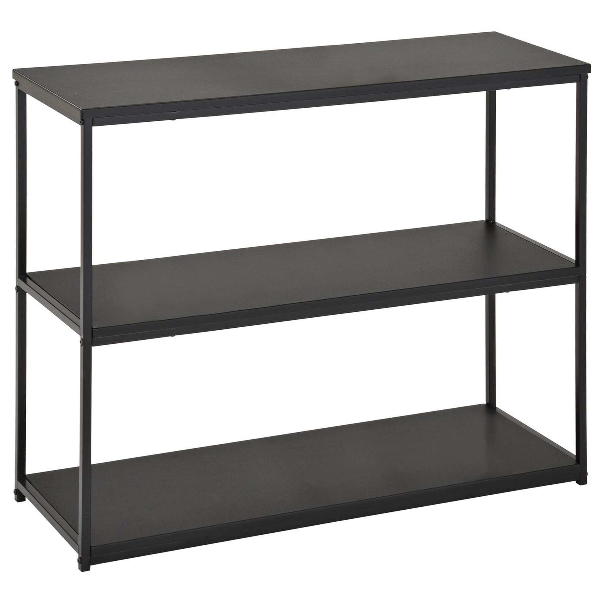 IDIMEX Etagère sendai, en métal noir avec 3 tablettes. Coloris disponibles : Beige