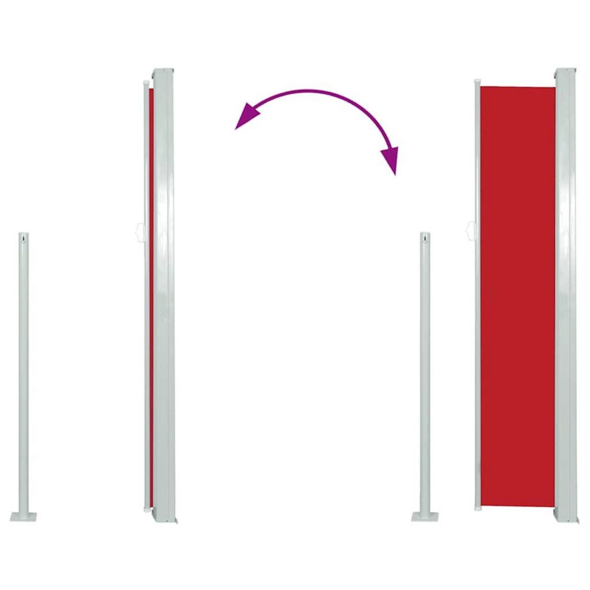 VIDAXL Auvent lateral retractable de patio 100x500 cm Rouge