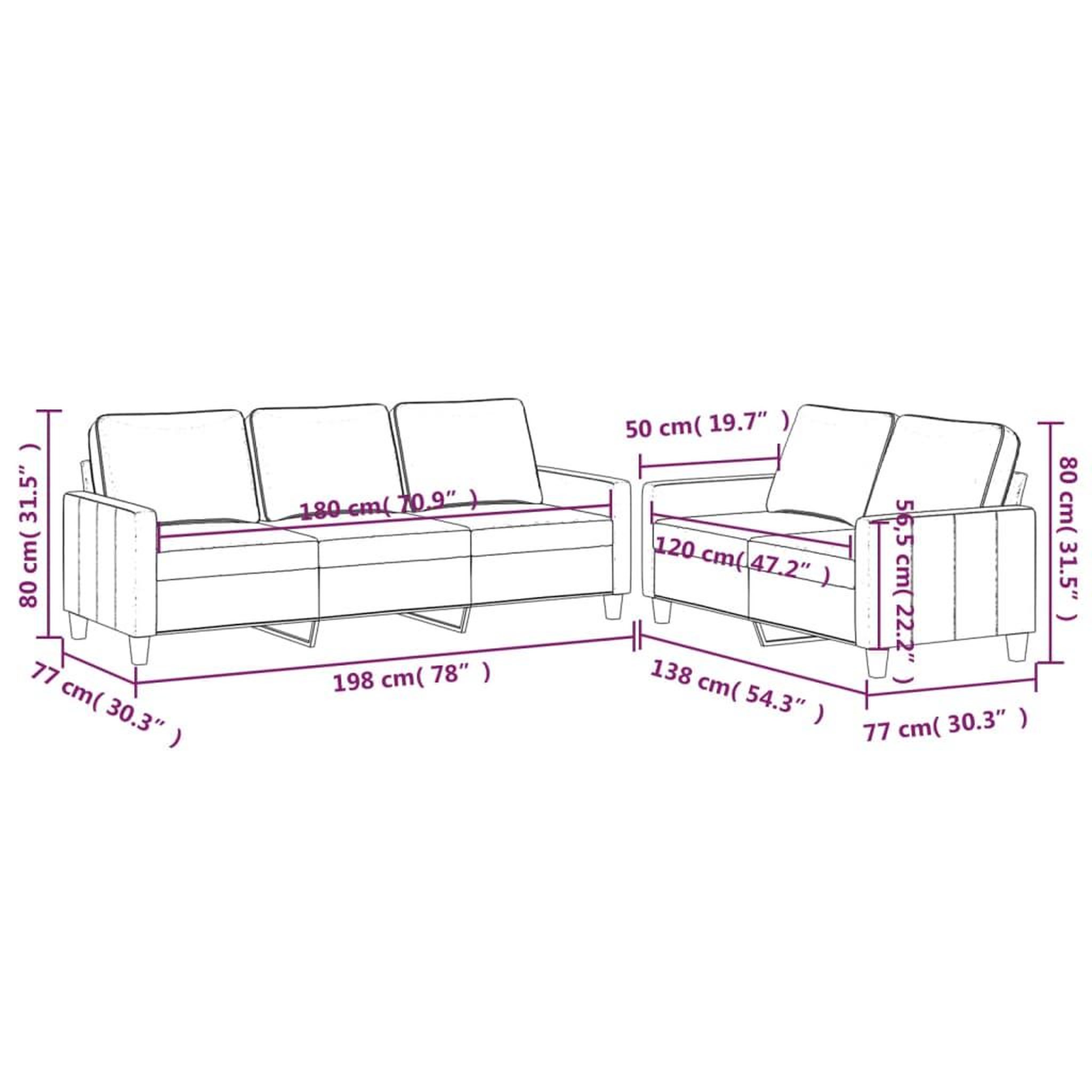 Voir la diapositive 6 : VIDAXL Ensemble de canapes 2 pcs avec coussins Gris clair Velours