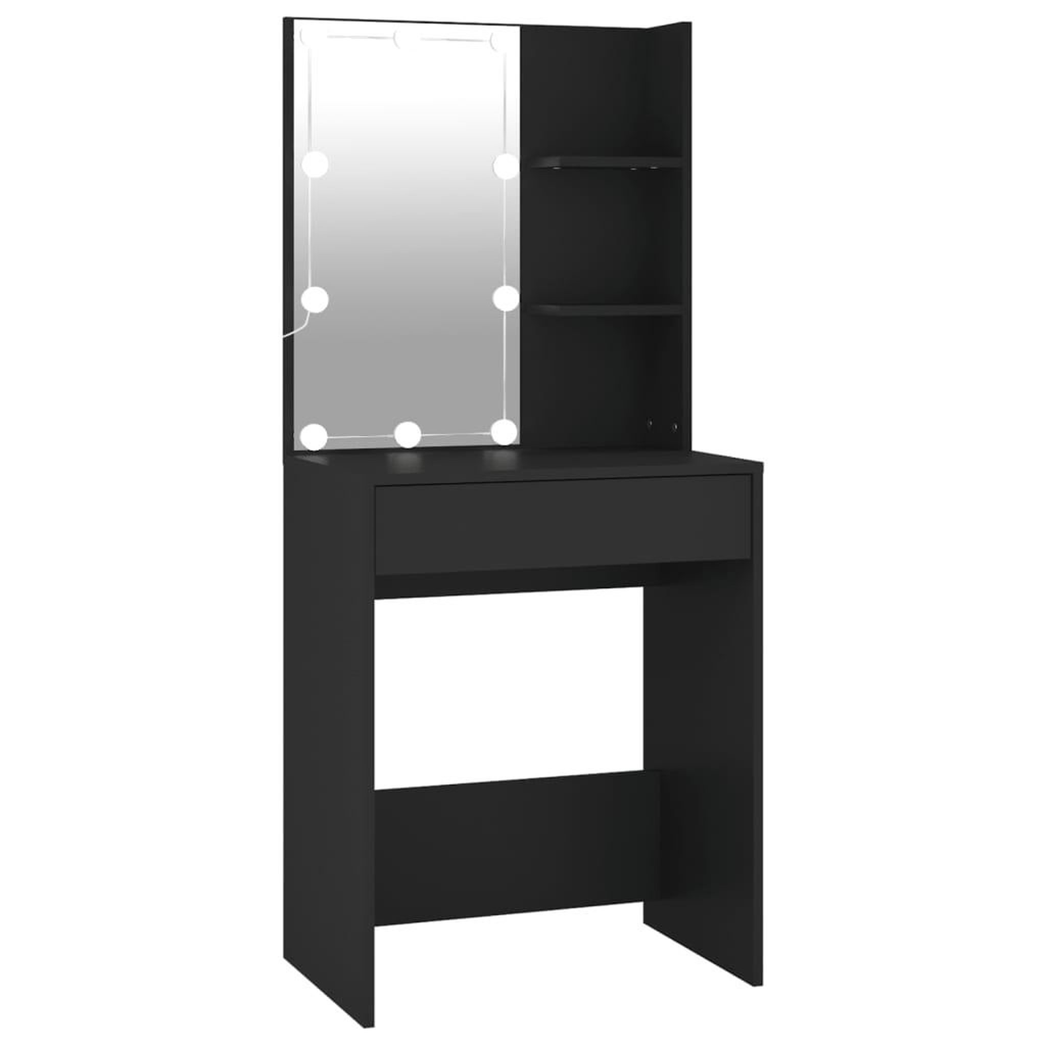 Voir la diapositive 2 : VIDAXL Coiffeuse avec LED Noir 60x40x140 cm