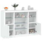 VIDAXL Buffets avec lumieres LED 3 pcs blanc bois d'ingenierie