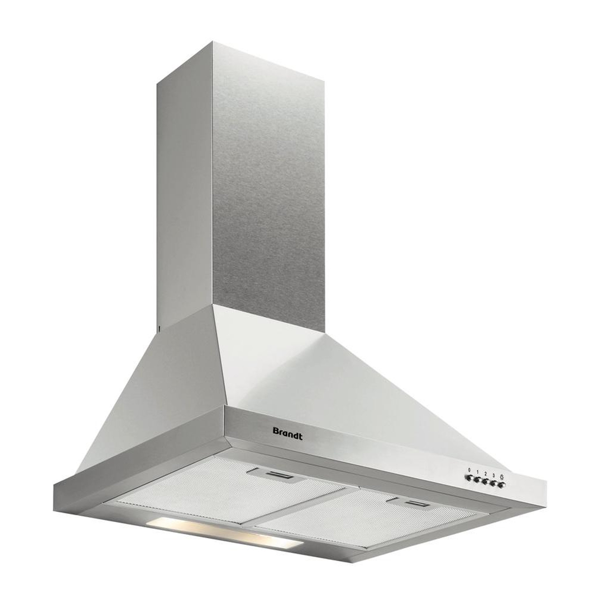 BRANDT Hotte décorative murale 60cm 600m3/h inox - ad1006x