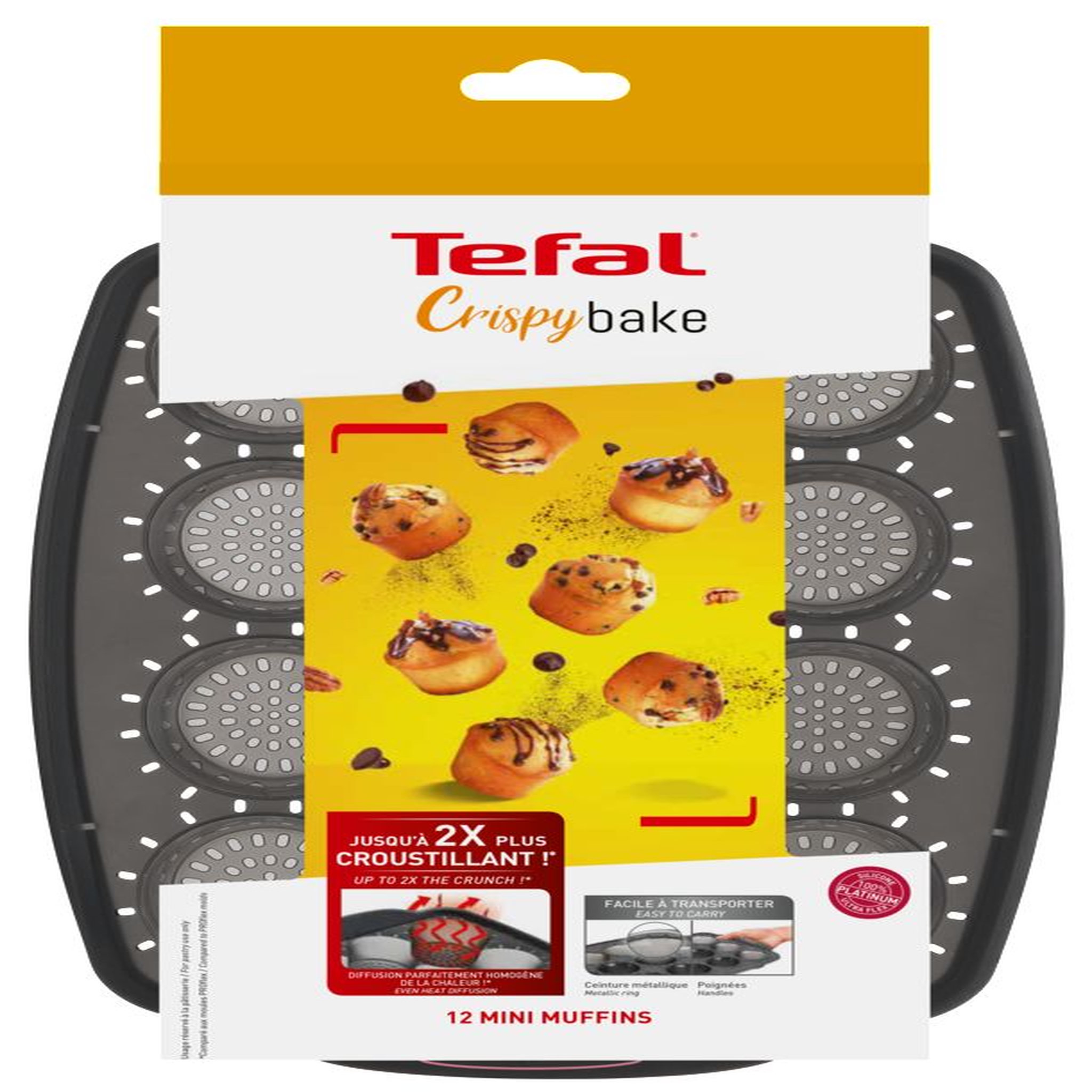 Voir la diapositive 3 : TEFAL Plaque 12 mini muffins CRISPYBAKE silicone