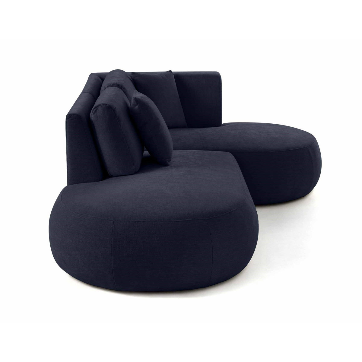 LISA DESIGN Santorini - canapé modulable d'angle droit + pouf - 4 places - en tissu texturé