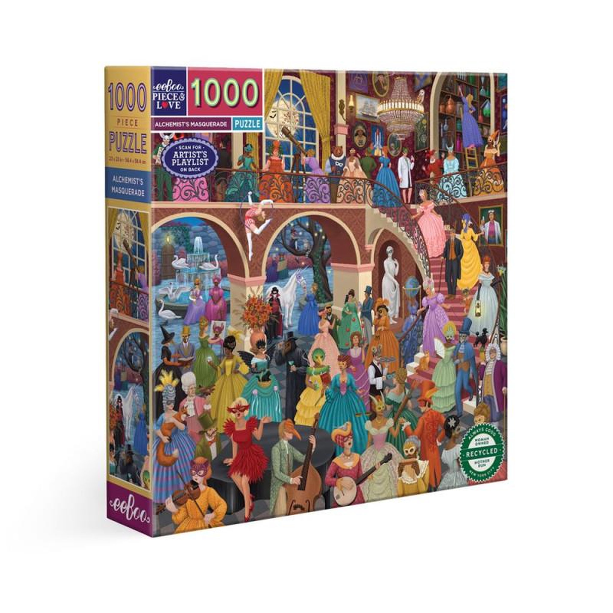 Eeboo Puzzle 1000 pièces Mascarade de l’Alchimiste – Univers fantastique – Adulte – Eeboo