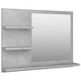 Voir la diapositive 2 : VIDAXL Miroir de salle de bain gris beton 60x10,5x45cm bois ingenierie