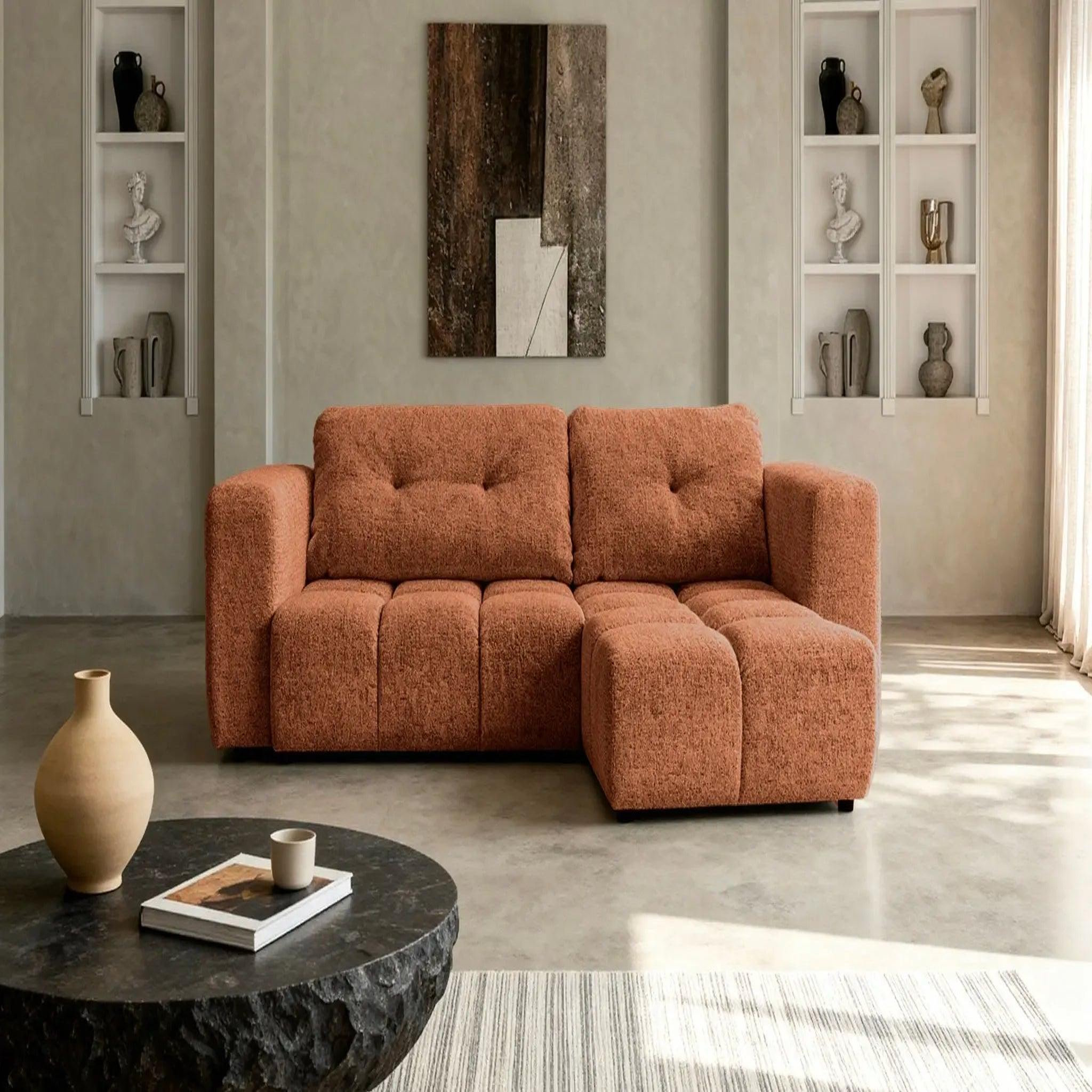 Voir la diapositive 5 : CASANOVA PARIS Romy 3 places - canapé d'angle convertible tissu chenille 3 places