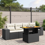 VIDAXL Salon de jardin 5 pcs avec coussins noir resine tressee