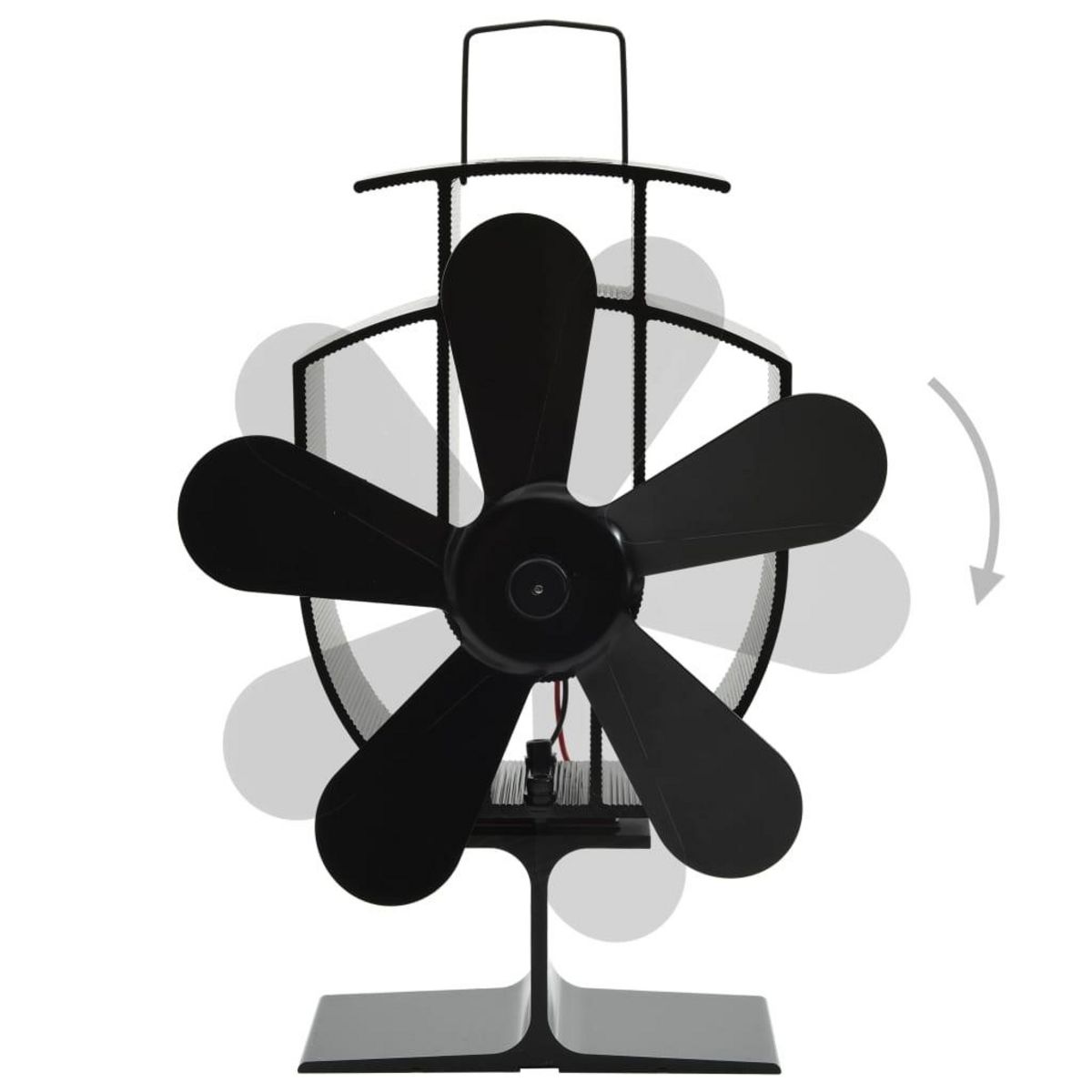 VIDAXL Ventilateur de poele alimente par chaleur 5 pales Noir