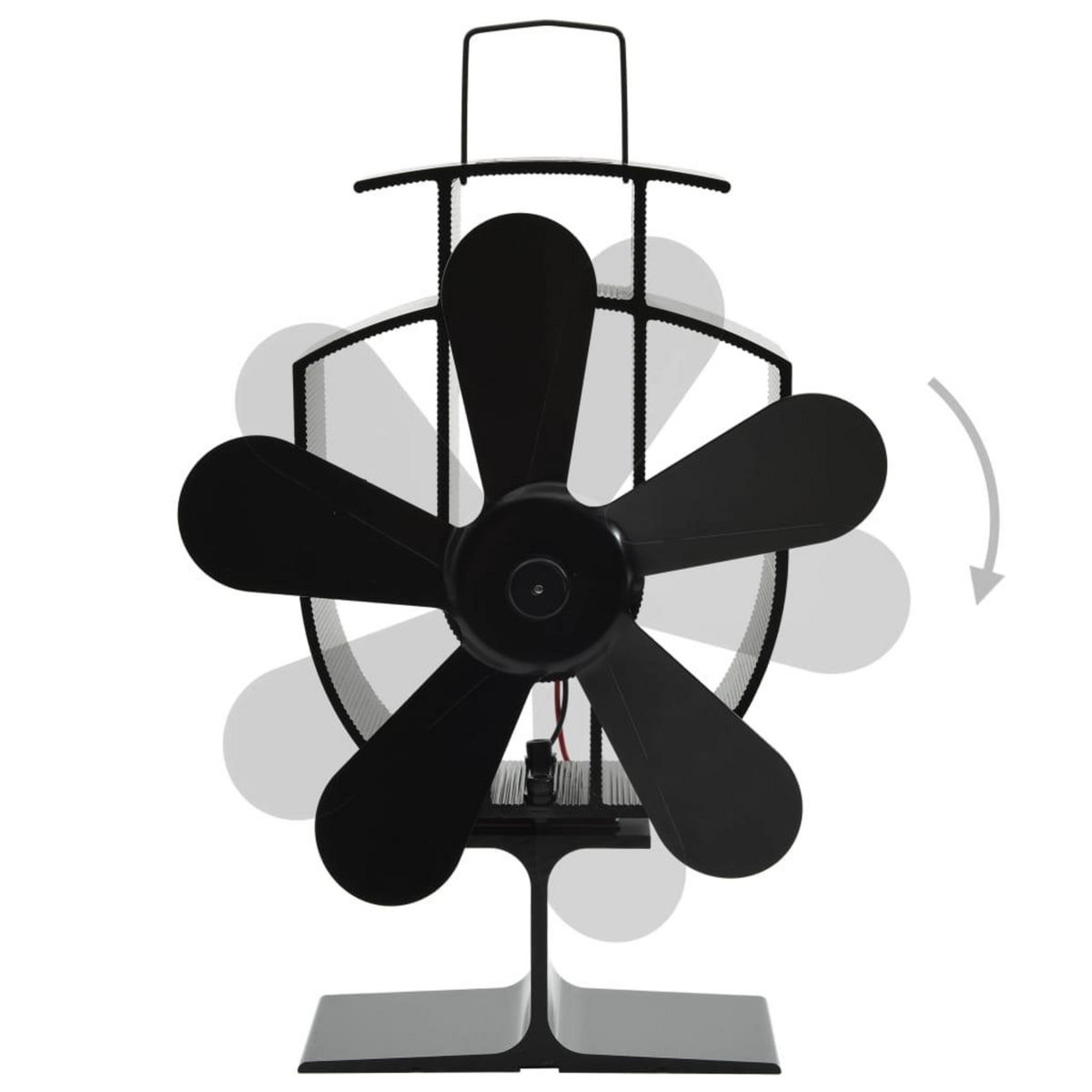 VIDAXL Ventilateur de poele alimente par chaleur 5 pales Noir
