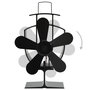 Voir la diapositive 4 : VIDAXL Ventilateur de poele alimente par chaleur 5 pales Noir