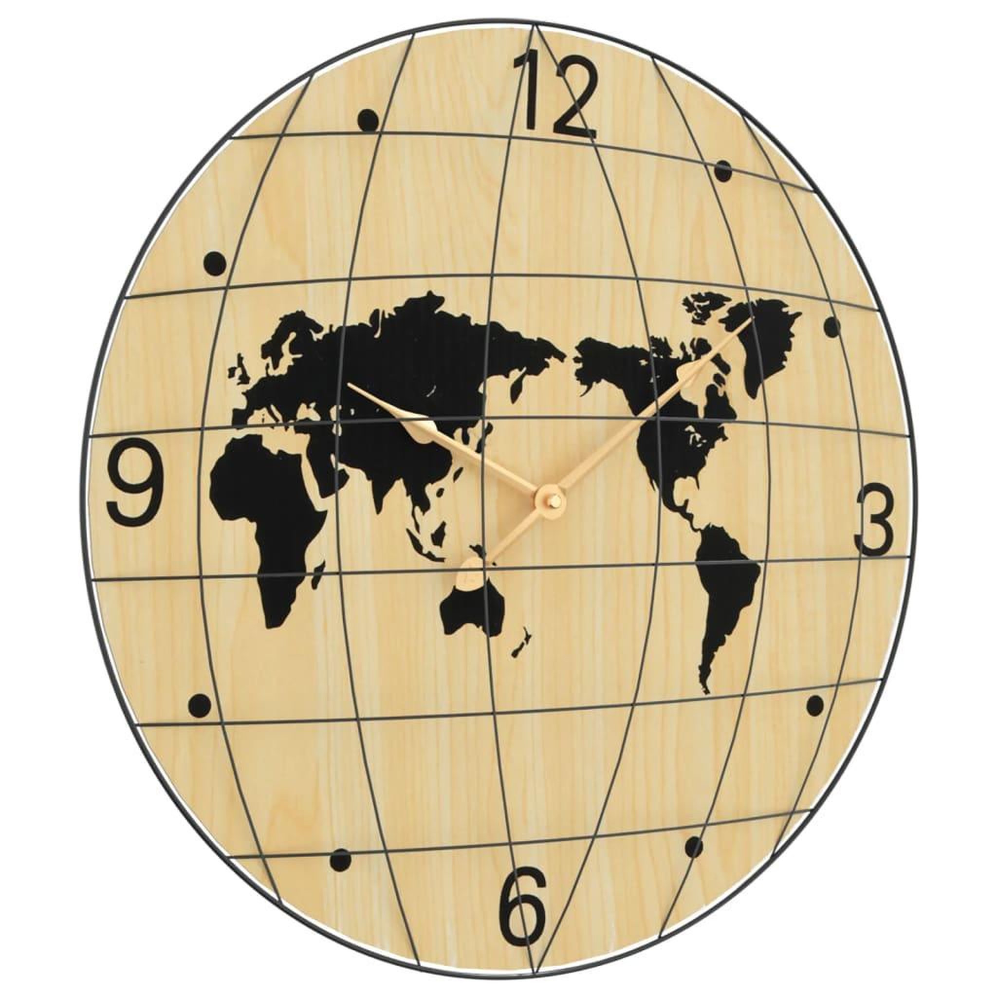 Voir la diapositive 3 : VIDAXL Horloge murale jaune et noir Ø50 cm bois d'ingenierie