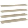 Voir la diapositive 2 : VIDAXL Etageres murales flottantes 4 pcs chene 120x23,5x3,8 cm MDF