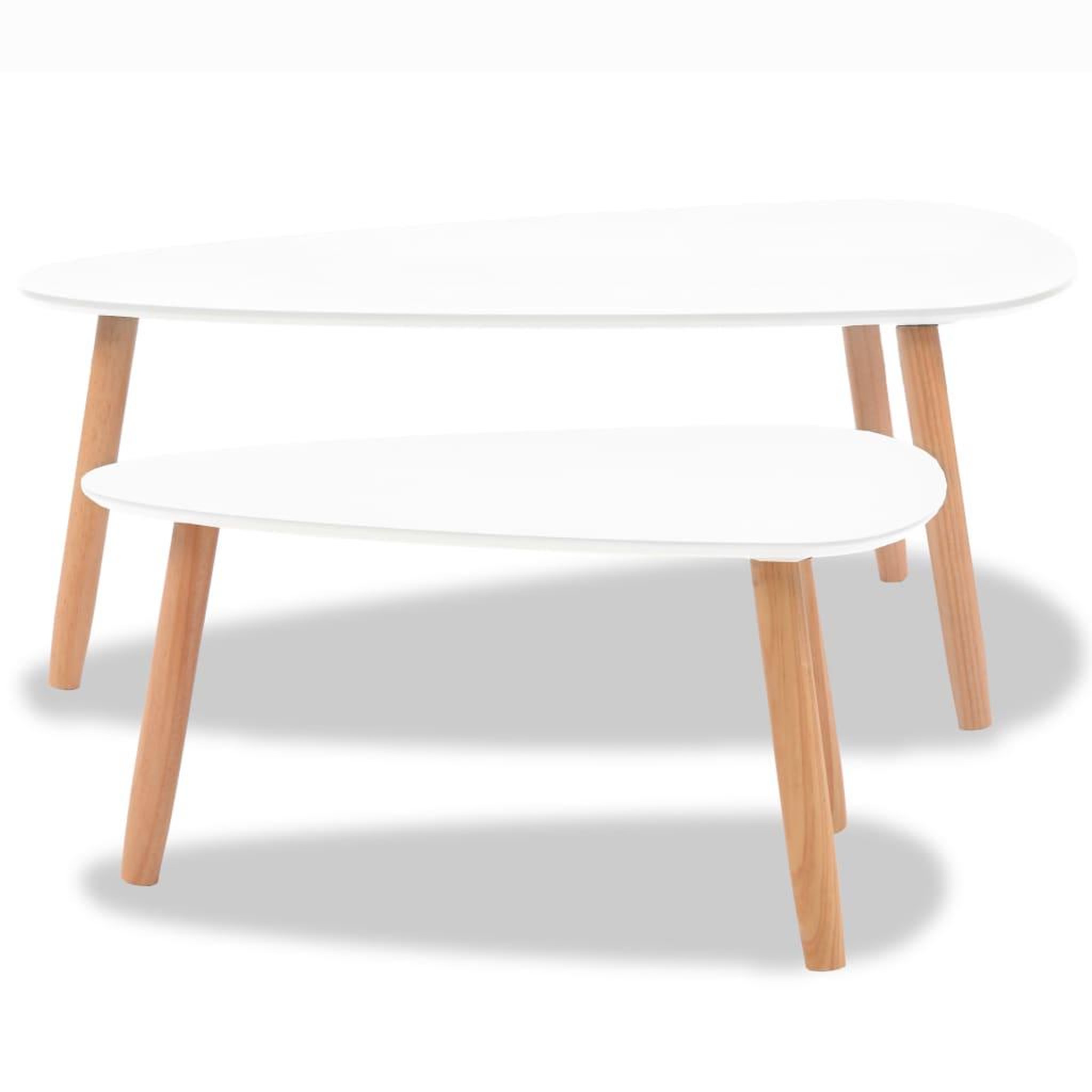 Voir la diapositive 4 : VIDAXL Ensemble de tables basses 2 pcs Bois de pin massif Blanc