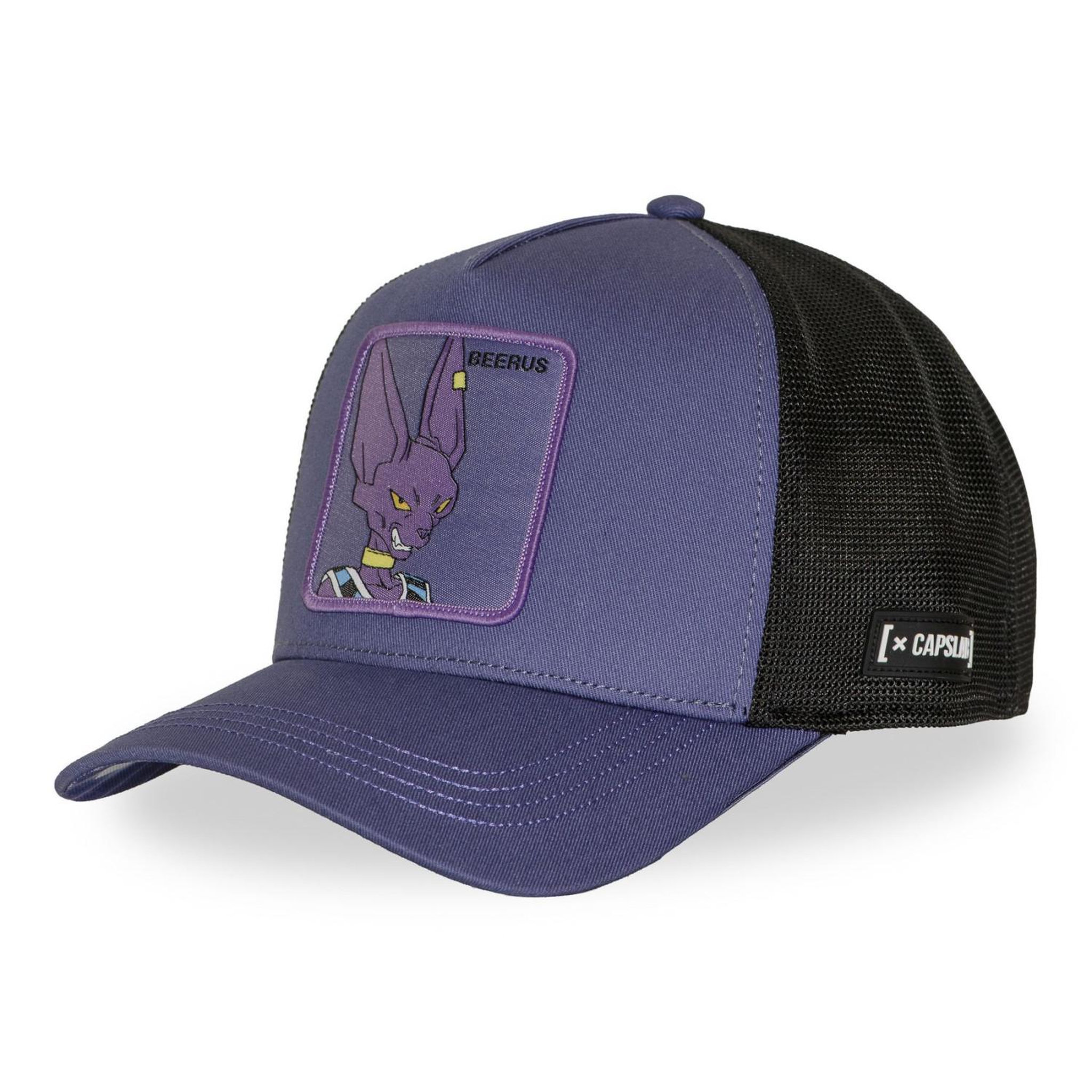 Voir la diapositive 1 : CAPSLAB Casquette trucker premium filet et patch dragon ball super beerus