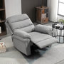 Voir la diapositive 5 : HOMCOM Fauteuil de relaxation inclinable manuel avec repose-pied ajustable tissu polyester aspect lin gris clair chiné