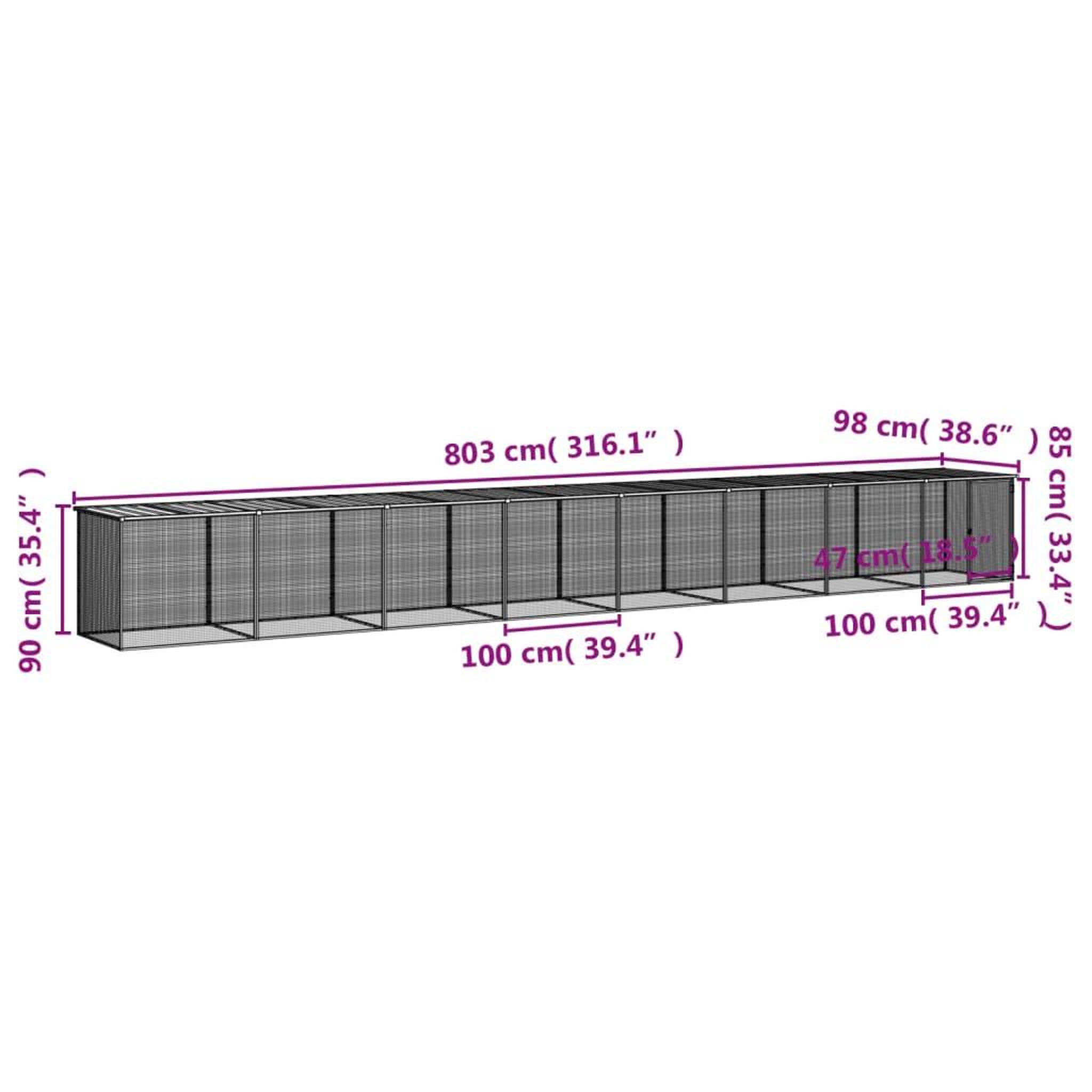 Voir la diapositive 6 : VIDAXL Poulailler avec toit anthracite 803x98x90 cm acier galvanise