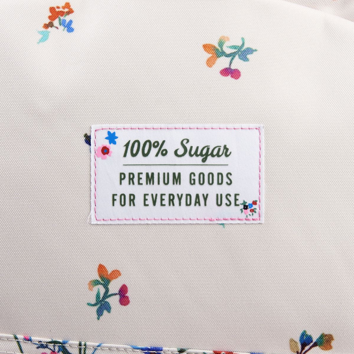 Sac à dos 1 compartiment blanc à fleurs