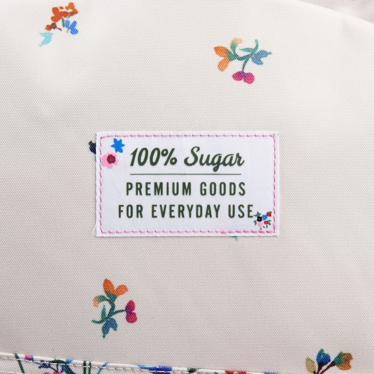 Sac à dos 1 compartiment blanc à fleurs