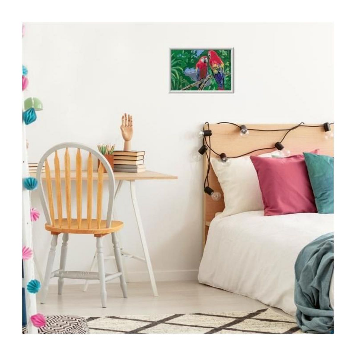 RAVENSBURGER CreArt Kids 31x21cm Perroquets, Kit de peinture par numéros Numéro d'Art, Des 7 ans, 25854, Ravensburger