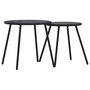 Voir la diapositive 2 : VIDAXL Tables basses de jardin 2pcs rondes noir acier enduit de poudre