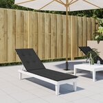 VIDAXL Coussin de chaise de terrasse noir (75+105)x50x4 cm