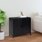VIDAXL Buffet Noir 75x35x70 cm Bois de pin massif
