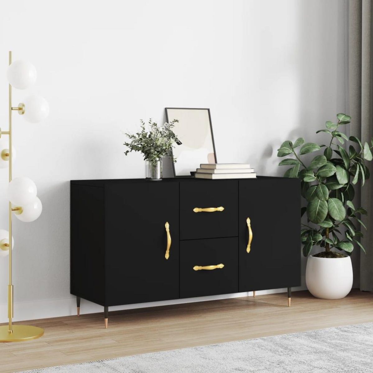VIDAXL Buffet noir 100x36x60 cm bois d'ingenierie