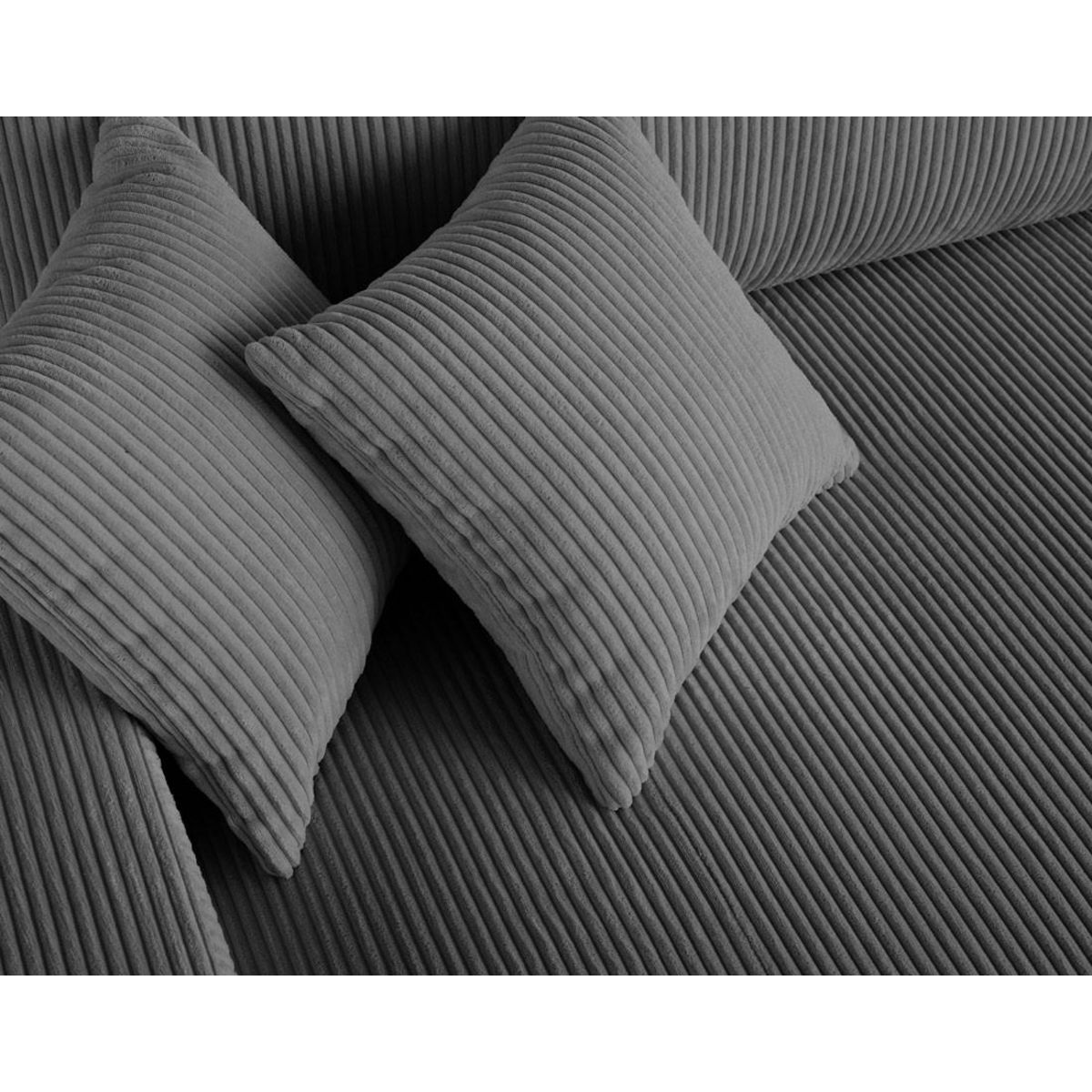 LISA DESIGN Pivoine - canapé droit 3 places - convertible avec coffre - en velours côtelé