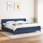 Voir la diapositive 2 : VIDAXL Sommier a lattes de lit avec matelas Bleu 200x200 cm Tissu