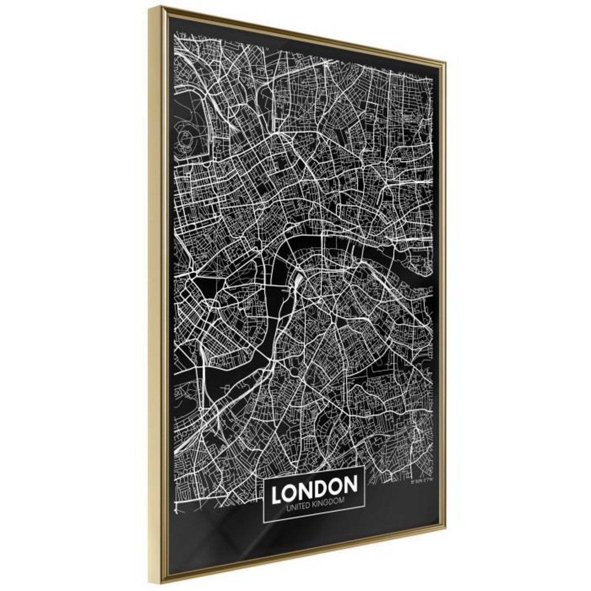 Paris Prix Affiche Murale Encadrée  City Map London Dark