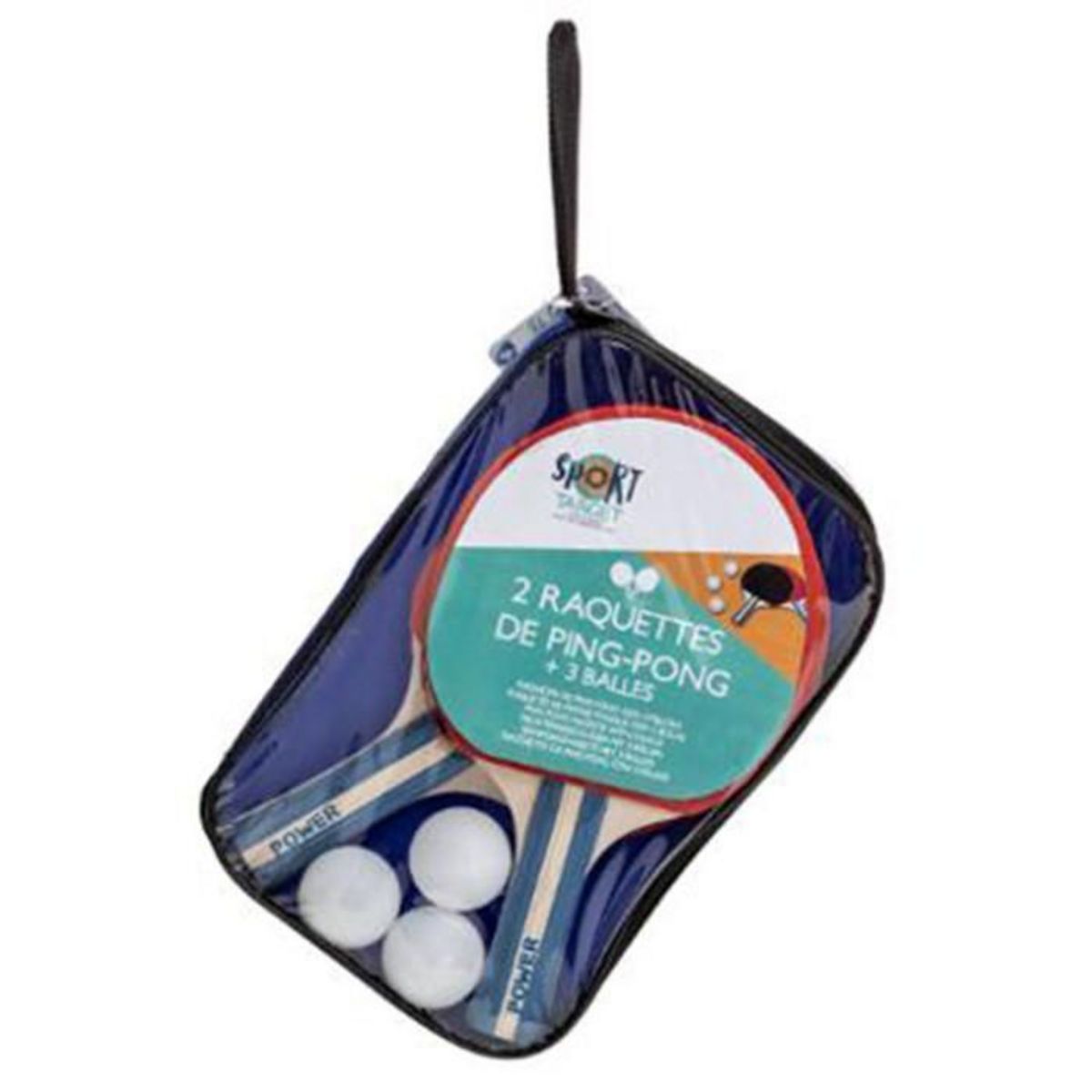 Paris Prix Lot de 2 Raquettes  Ping-Pong  25cm Rouge & Noir