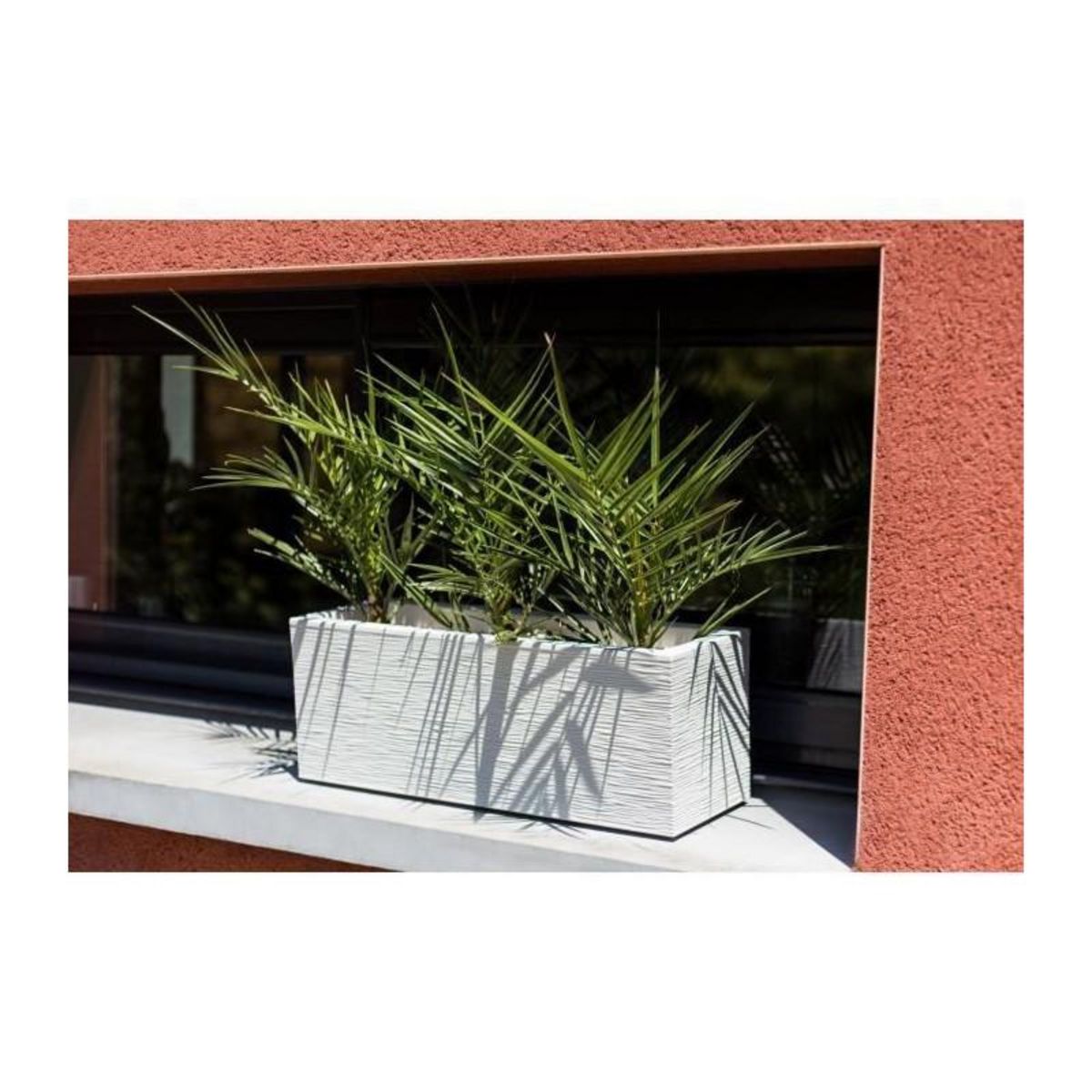 Eda Balconnière rectangulaire Graphit Up 59 x 19,5 x 22,8 cm - 25 L - Blanc cérusé - Eda