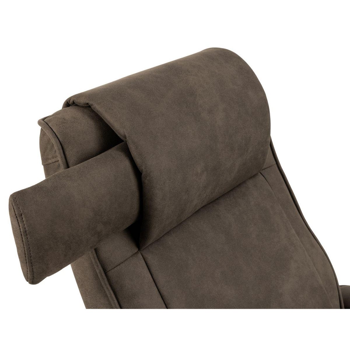 TOILINUX Fauteuil Hailey avec accoudoirs et repose pieds - Taupe