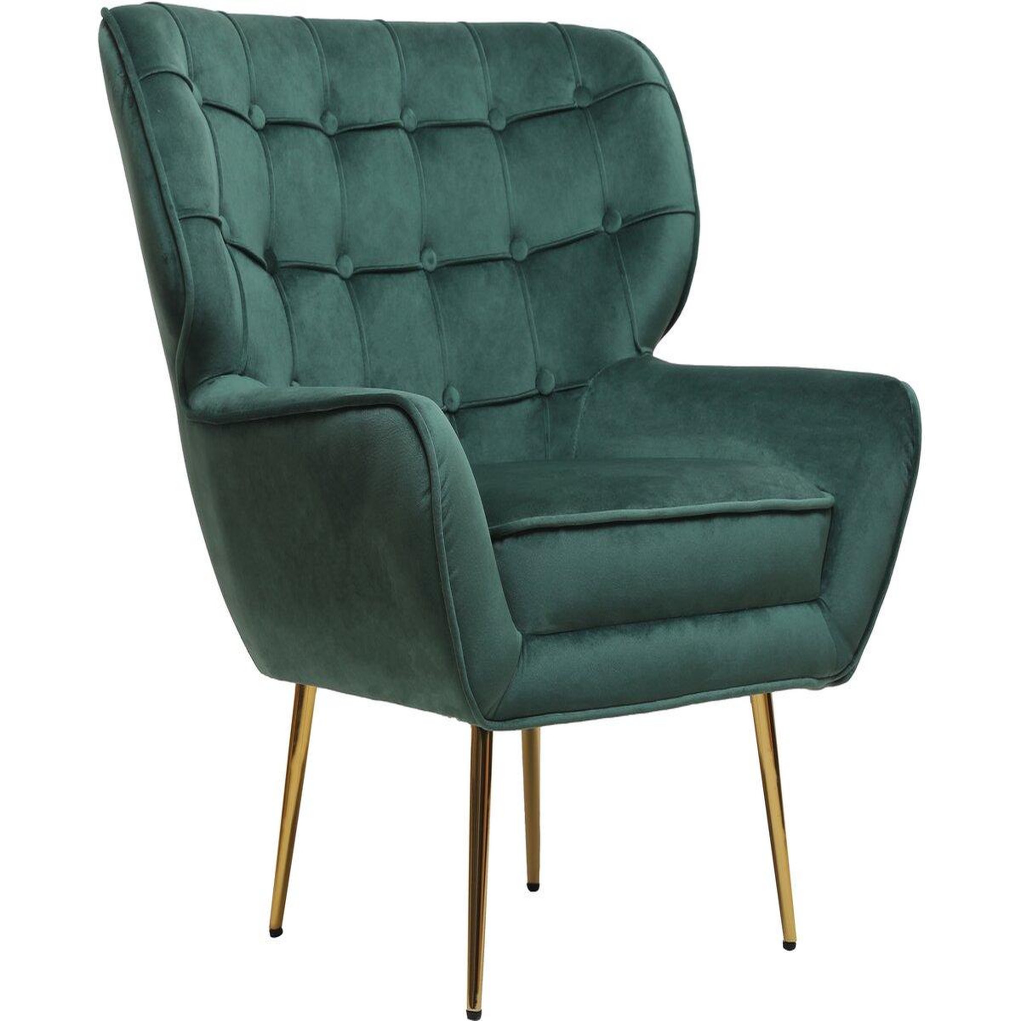 Voir la diapositive 1 : Habitat et Jardin Fauteuil en velours  Austin  - 79 x 71 x 79.5 cm - Vert