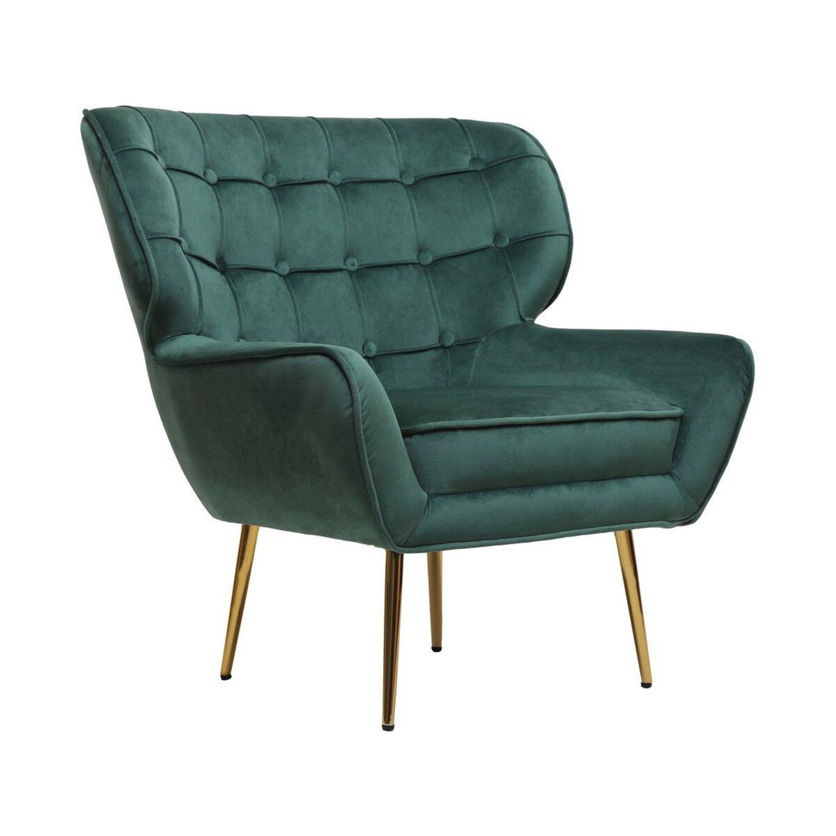Habitat et Jardin Fauteuil en velours  Austin  - 79 x 71 x 79.5 cm - Vert