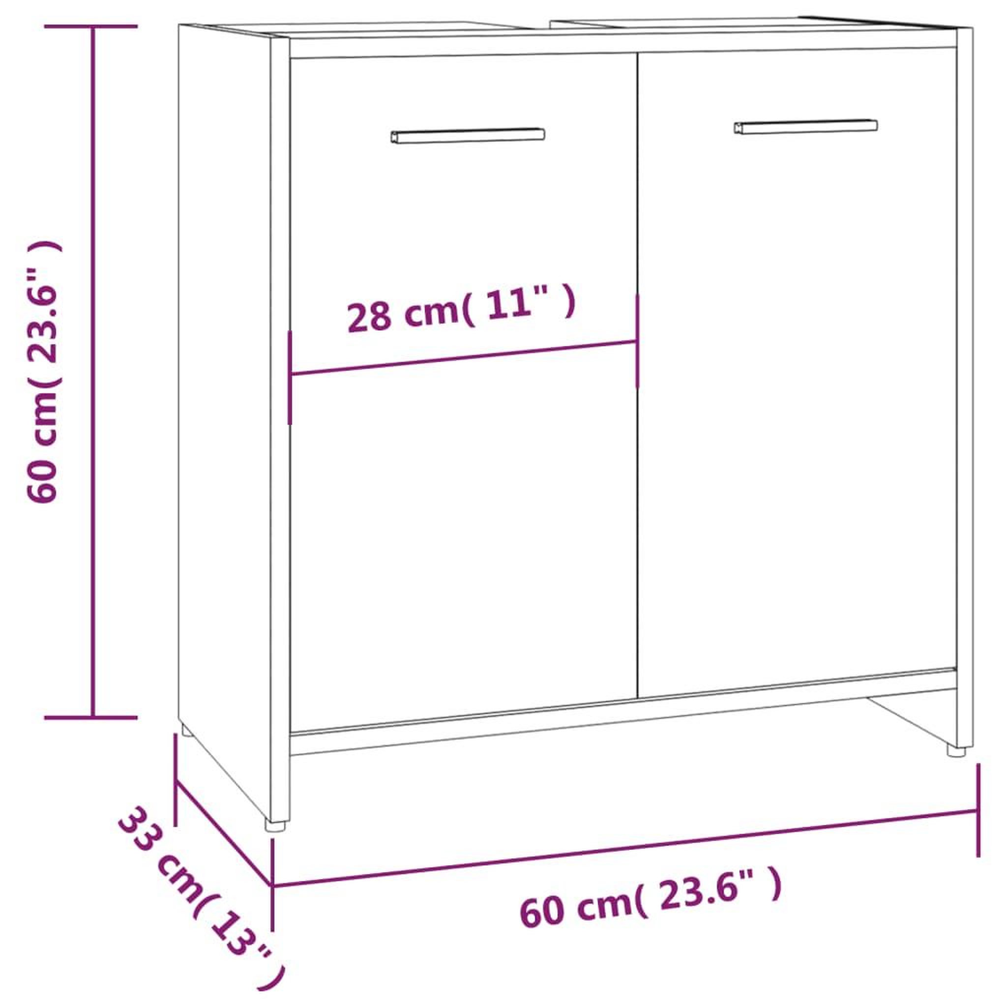 Voir la diapositive 6 : VIDAXL Armoire de bain Chene marron 60x33x60 cm Bois d'ingenierie