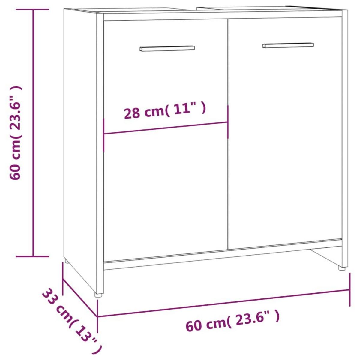 VIDAXL Armoire de bain Chene marron 60x33x60 cm Bois d'ingenierie
