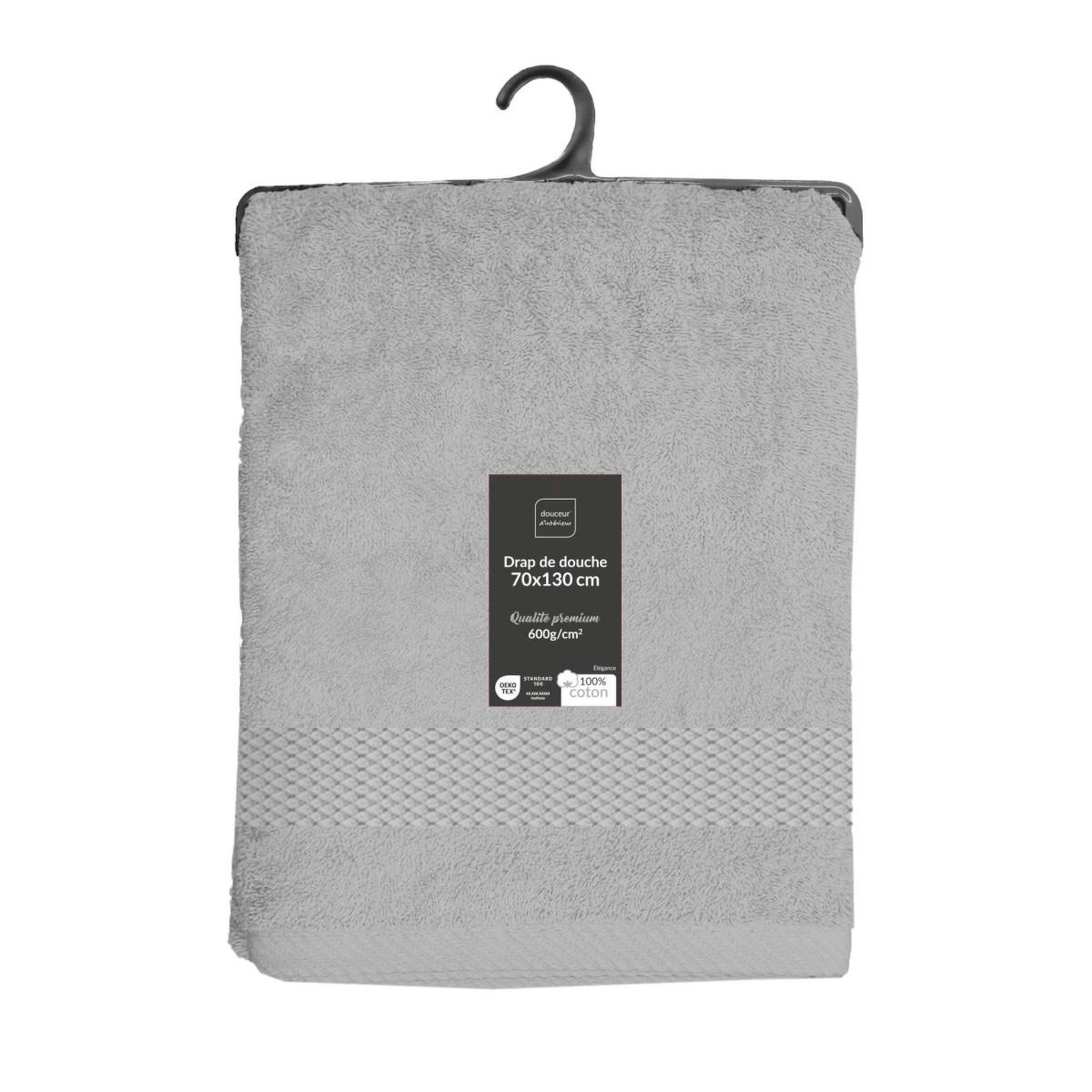 Voir la diapositive 6 : Douceur d'Intérieur Drap de douche  elegance  70x130cm gris perle