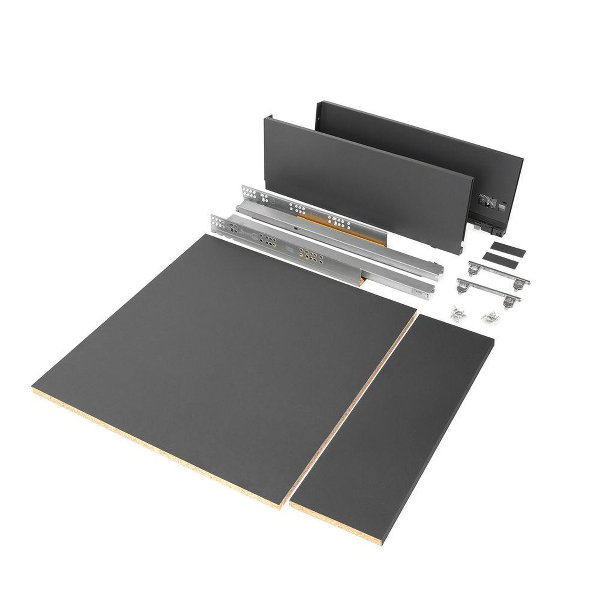 EMUCA SRL Kit de tiroir pour cuisine et salle de bain Vertex, panneaux inclus, H 178 x M 600, Gris