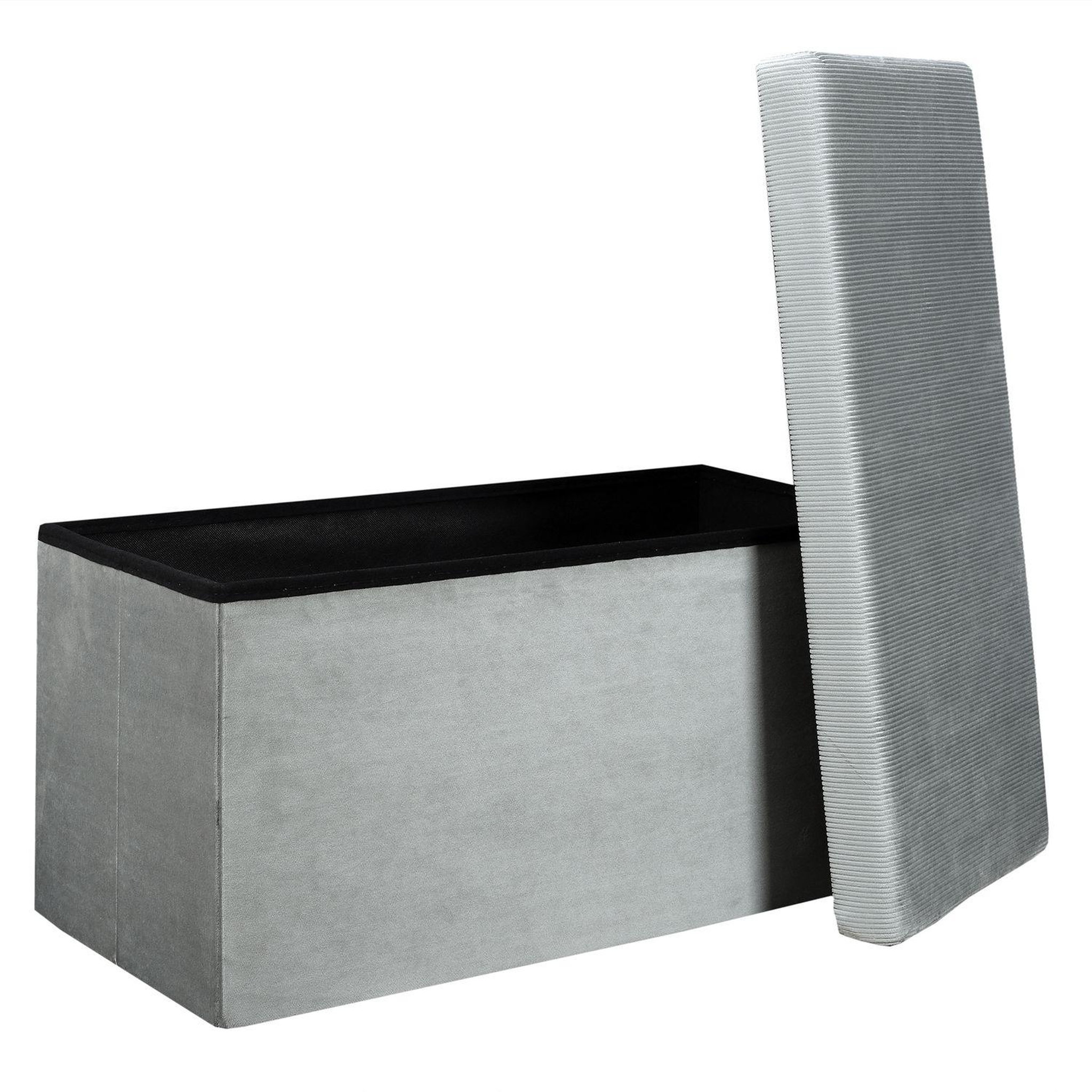 Voir la diapositive 4 : The Home Deco Factory Coffre banc pliable design velours Giulia