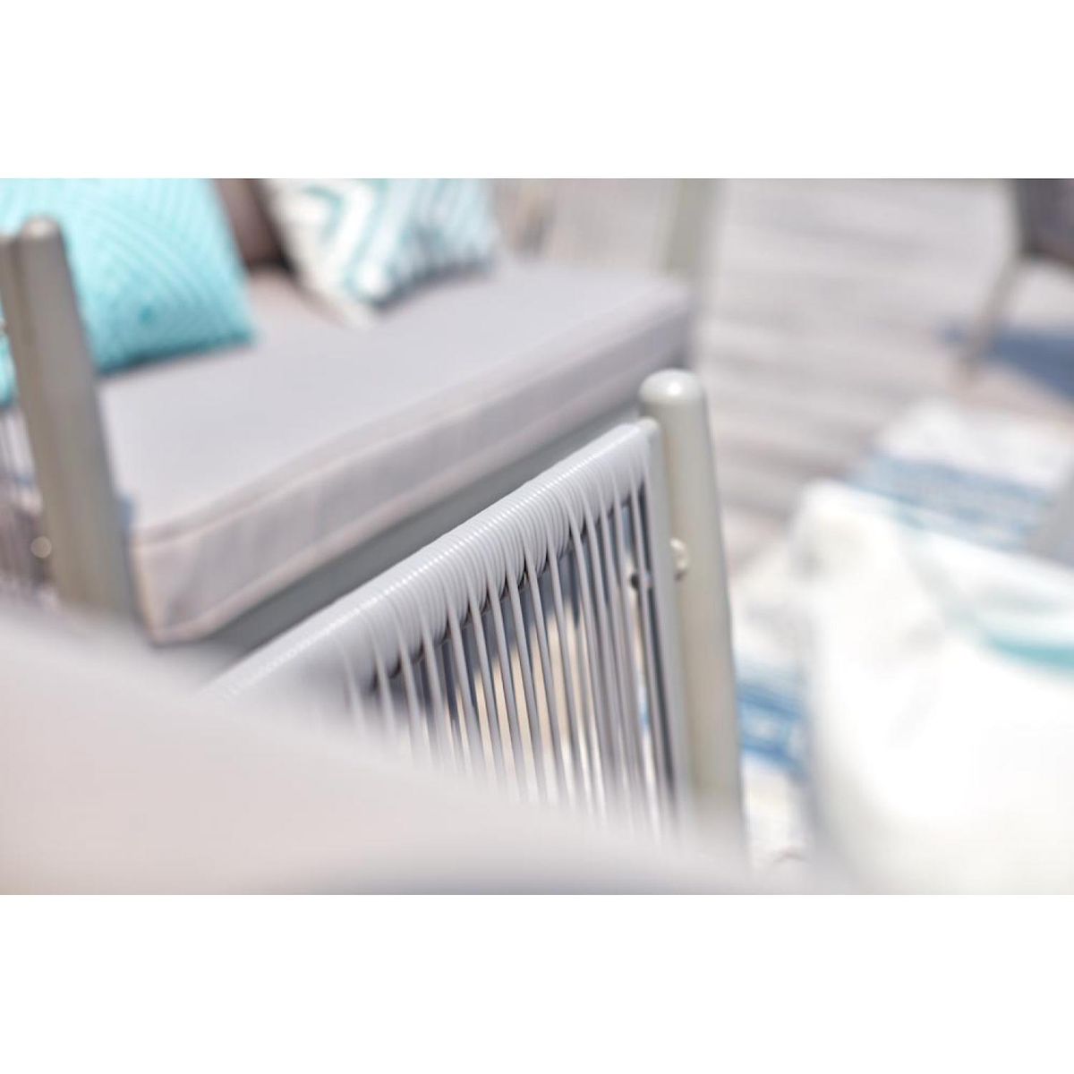 CONCEPT USINE Salon jardin alu et corde gris clair ANAHMA