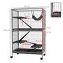 Voir la diapositive 3 : PAWHUT Cage pour rongeurs furet chinchilla 4 plateformes 3 rampes 4 portes hamac plateau acier gris noir