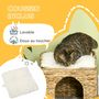Voir la diapositive 6 : PAWHUT Panier chat lit chat cosy grand confort dim. Ø 37 x 41H cm coussins doux inclus jacinthe d'eau