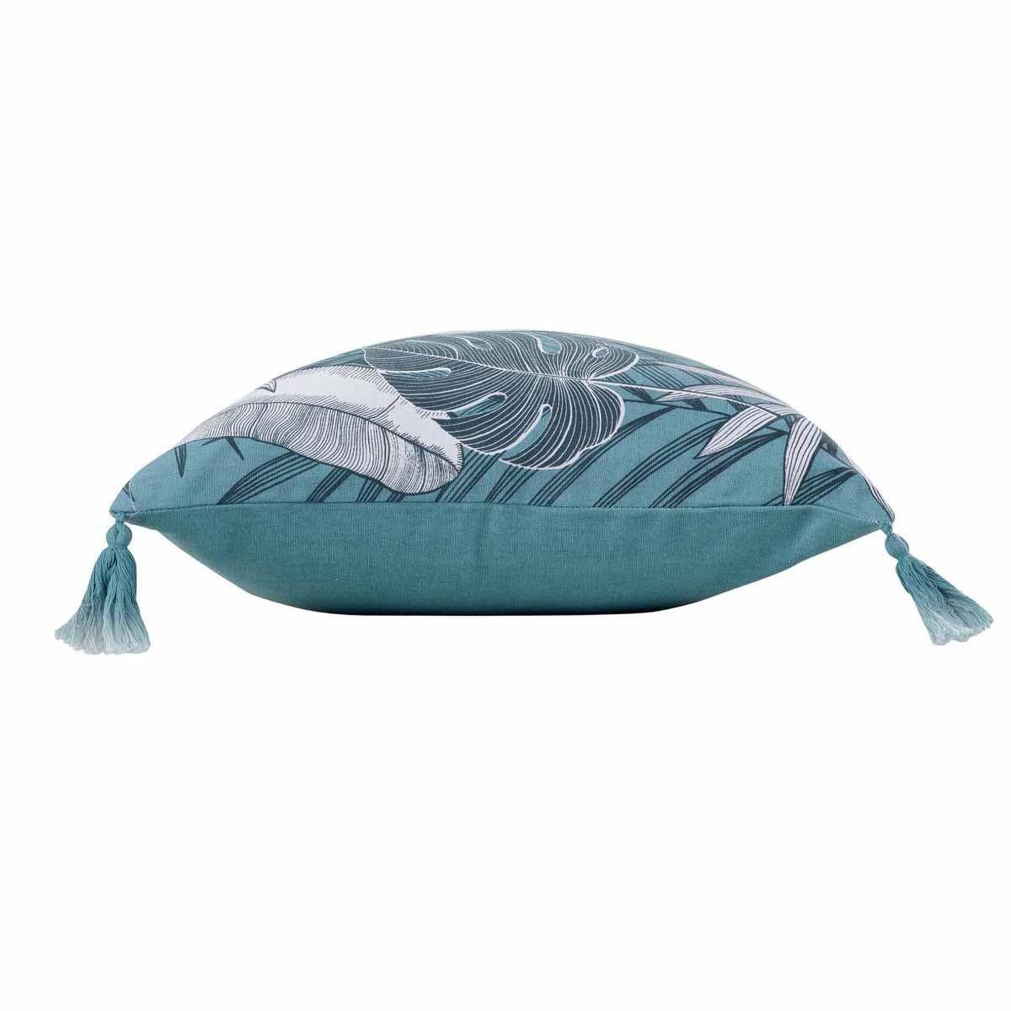 Voir la diapositive 3 : Douceur d'Intérieur Housse de coussin déco  puebla  40x40cm bleu