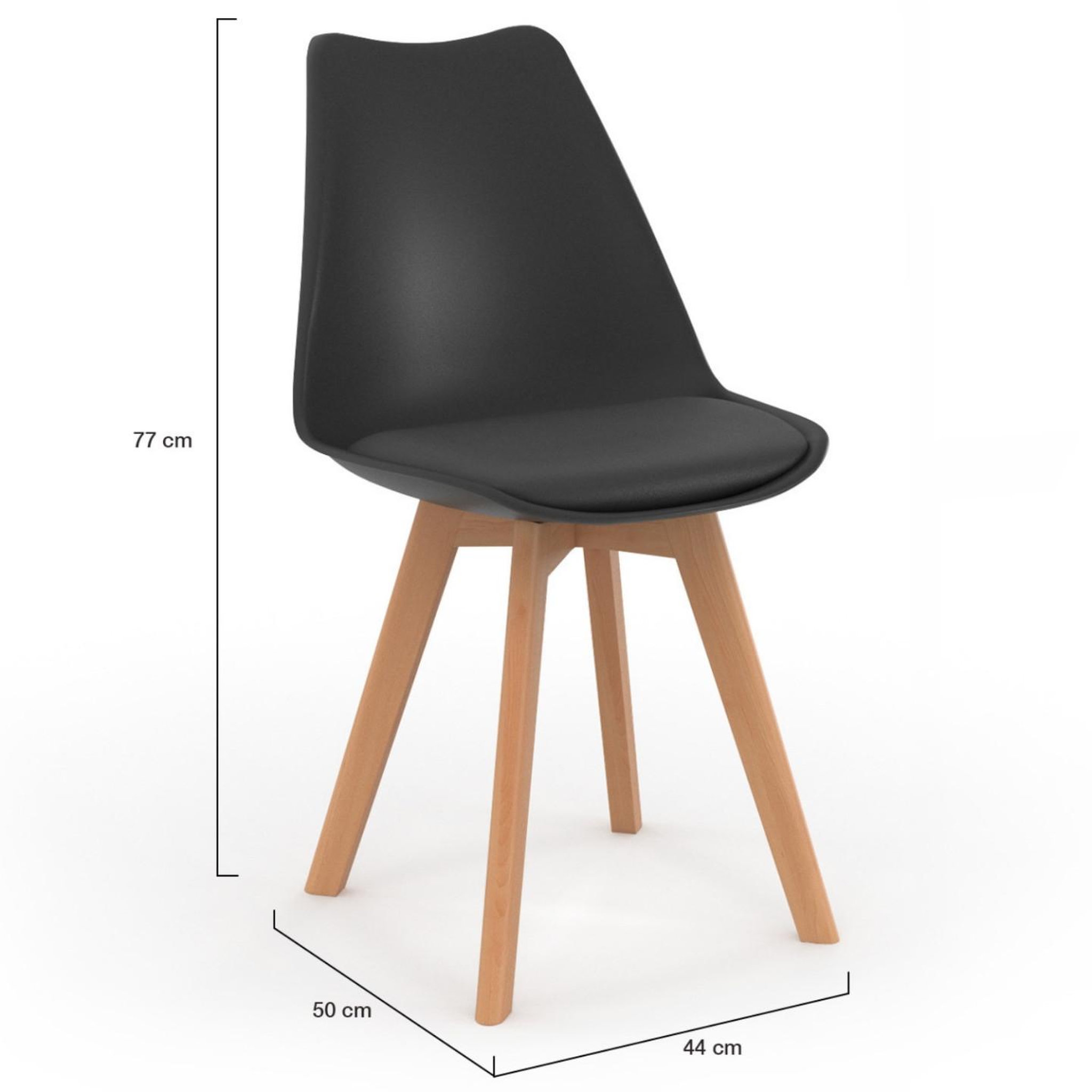Voir la diapositive 5 : ID MARKET Lot de 8 chaises scandinaves sara noires pour salle à manger