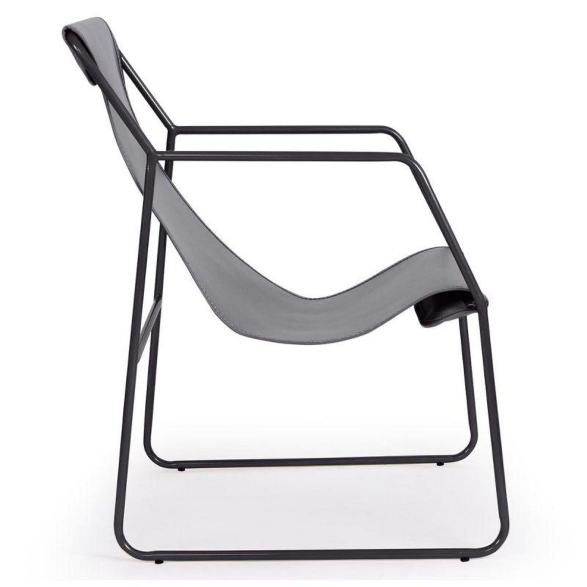 Paris Prix Fauteuil Design en Métal  Lysio  88cm Gris & Noir