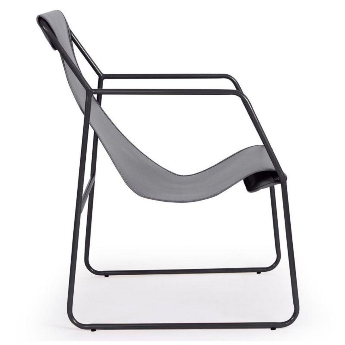 Paris Prix Fauteuil Design en Métal  Lysio  88cm Gris & Noir