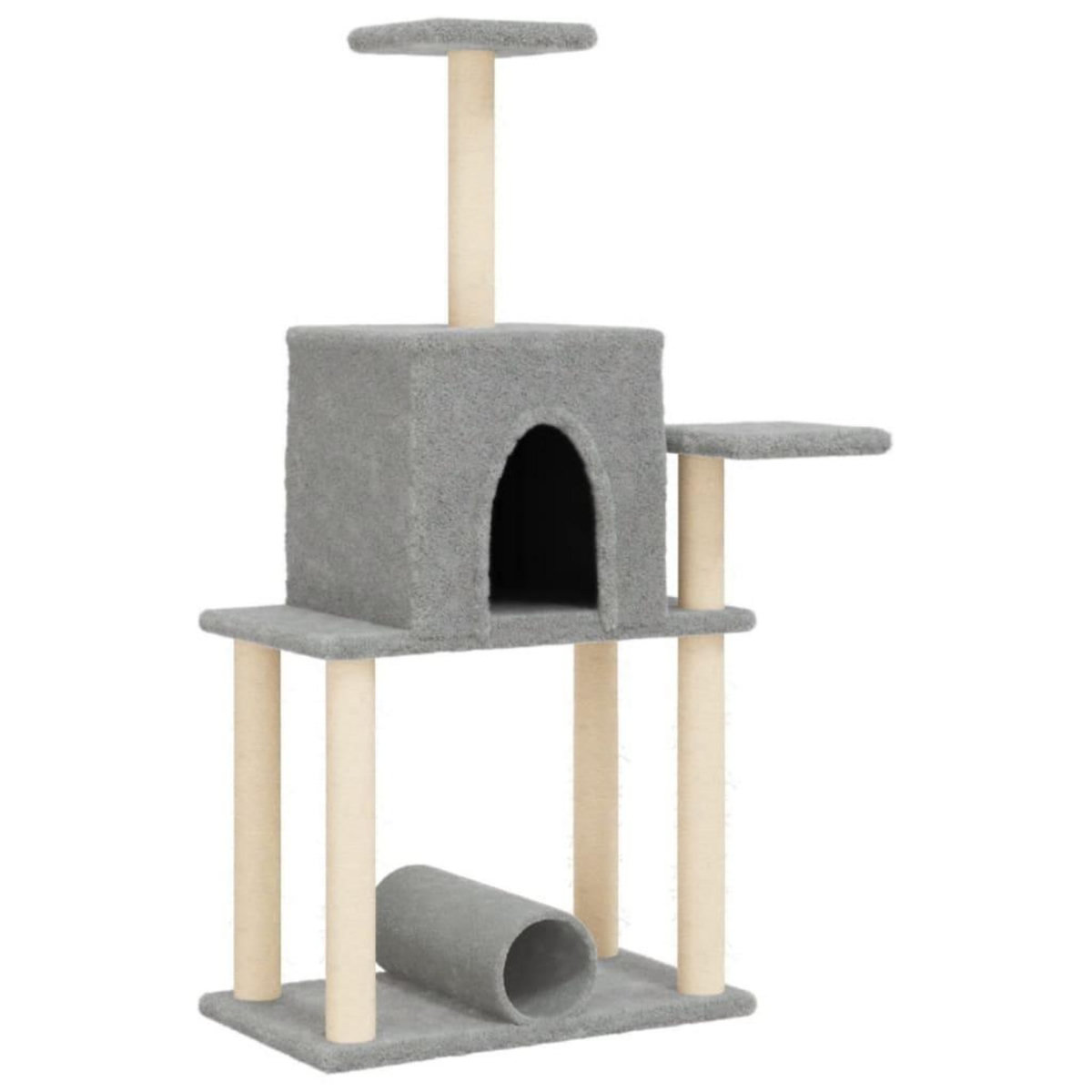 VIDAXL Arbre a chat avec griffoirs en sisal gris clair 122 cm