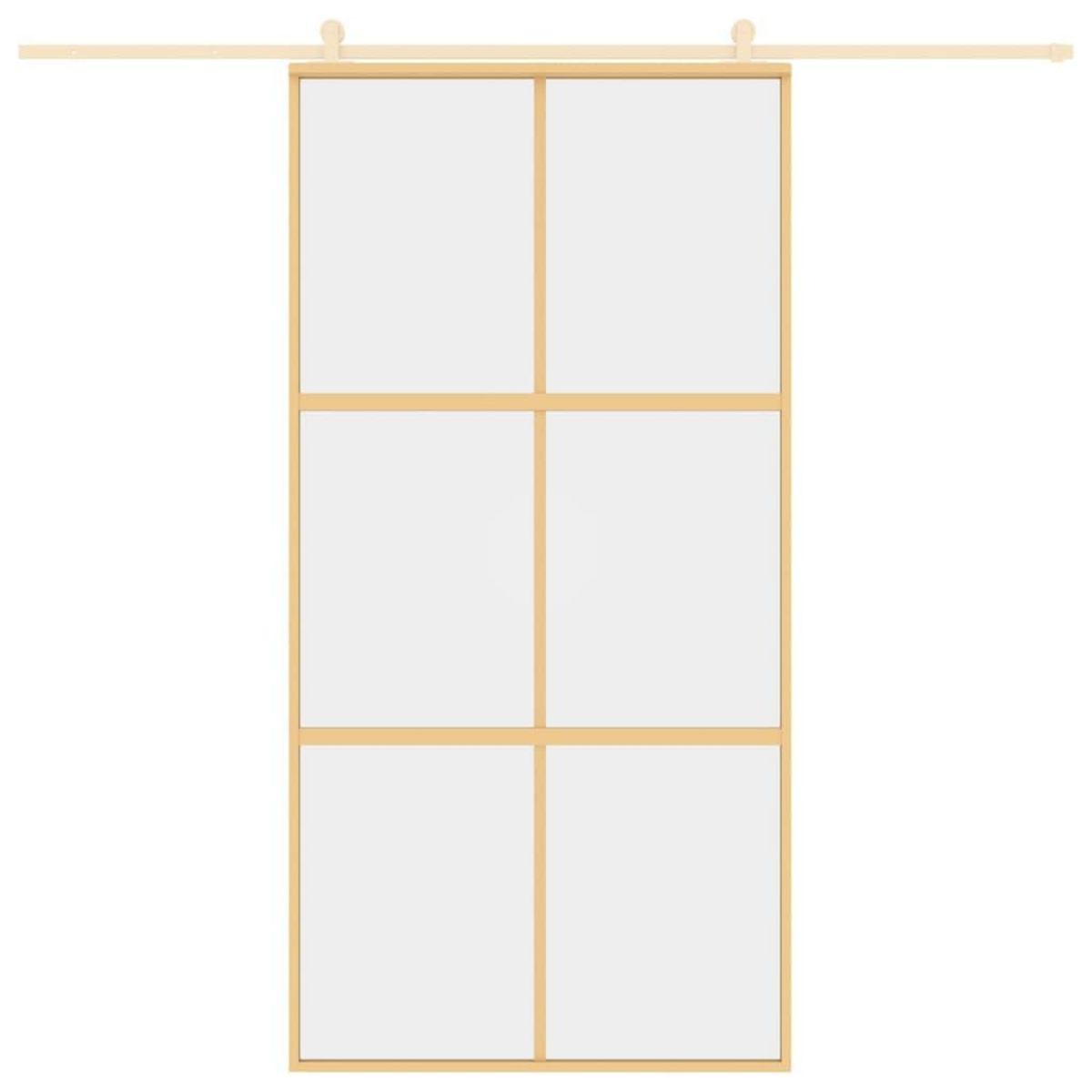 VIDAXL Porte coulissante dore 102,5x205cm verre ESG clair et aluminium
